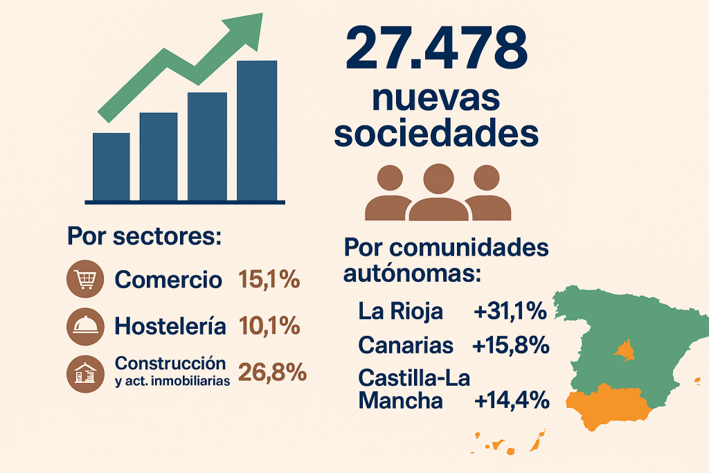 La creación de sociedades en España consolida su crecimiento: +10% en el tercer trimestre de 2025
