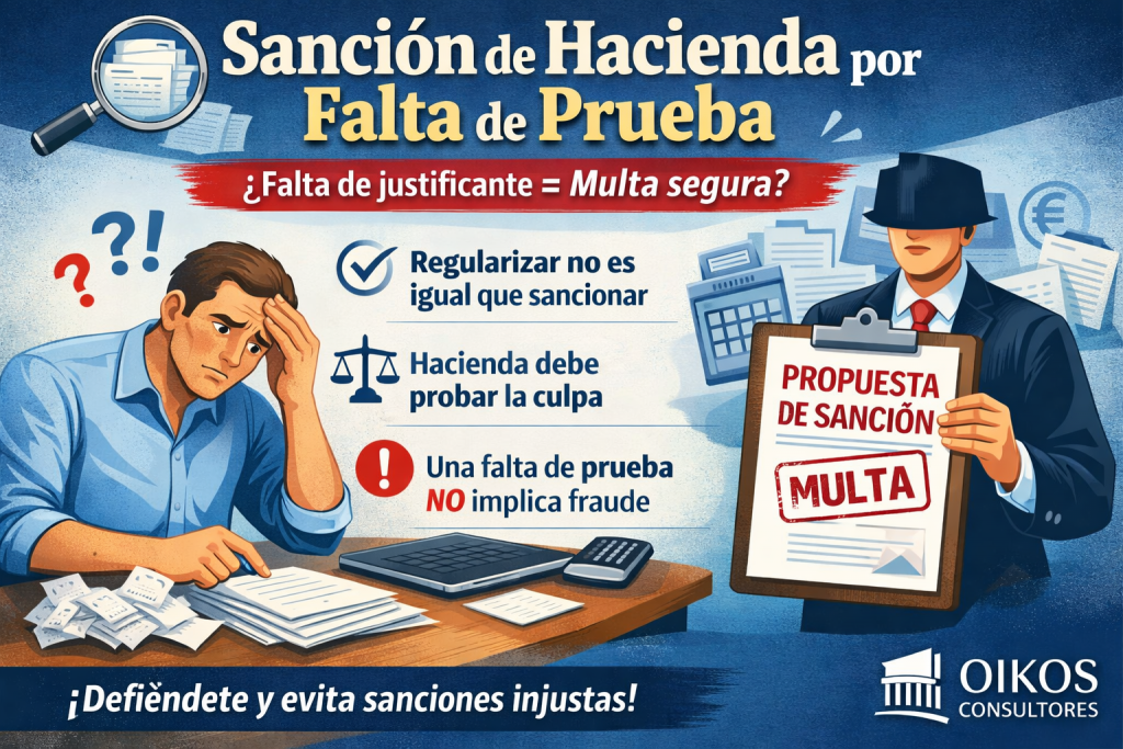 Sanción de Hacienda por falta de prueba: cuándo es ilegal